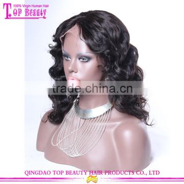 16 Inches Brazilian Hair Body Wave 150 Density Glueless Silk Top Full Lace Wig With Baby Hair