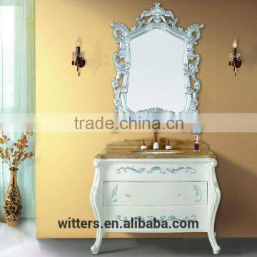 WTS-1288 40'' French Luxury Boutique Marble Bathroom Vanity and Mirror for Five Star Hotel photo-6