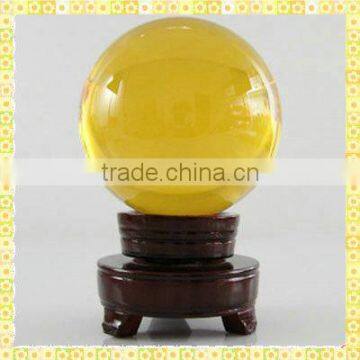 Imitation Amber Color Crystal Ball For Hotel Decoration