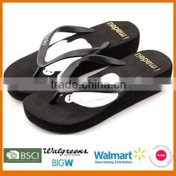 New design 2015 custom summer casual beach flip flop wedg