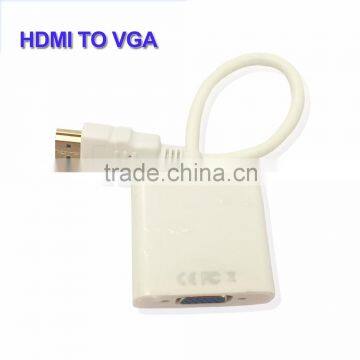 White Black HDMI To VGA Converter Cable