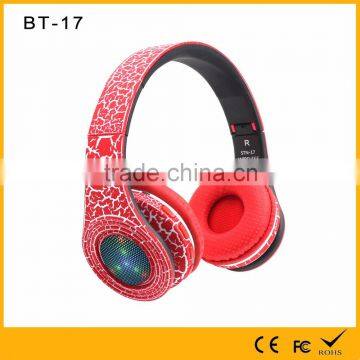 2015 Factory Price Led scroller headband Wireless Bluetooth gaming headset With FM TF slot EQ functions