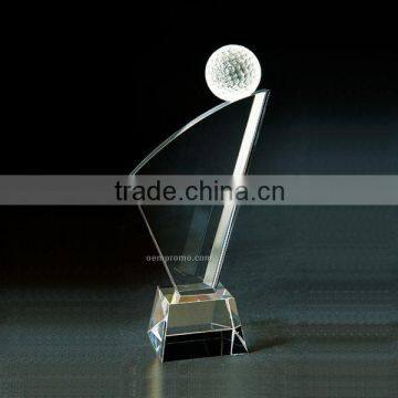 Large Wind Golf Optical Crystal Trophy