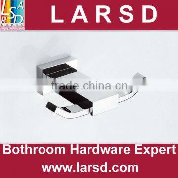 Bathroom chrome plated brass square single robe hook