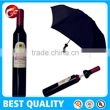 Advertising wine bottle shape umbrella,3 fold umbrella in a bottle