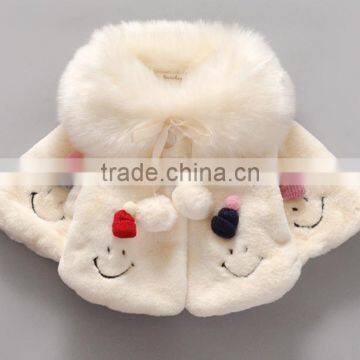 China Qualified Good Kids Children Baby Winter Coat Jacket With Embroidered Smile Face and Pompom Ball photo-2