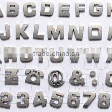 Individual letter chrome sticker , number chrome badge 3D ABS chrome sticker