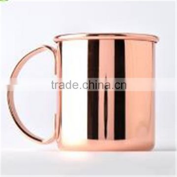 Dishware safety outer and inner 304 stainless steel electroplated Copper cup