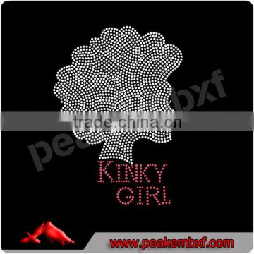 Wholesale Afro Lady with Kinky Girl Design Motif for Clothing Decoration