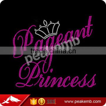 Bling Pageant princess Crystal Rhinestone Hot Fix Motif for Garment