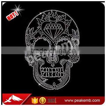 Bling Skull Hotfix Rhinestone Transfers Hotfix Rhinestone Lady Transfer, Skull Rhinestone Transfer