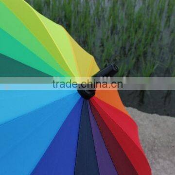 Yiwu Straight and Super Strong Rainbow Umbrella With Nylon Material Umbrella for Adult,rainbow Colorful Umbrella