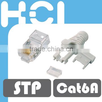 RJ45 8P8C Cat6A STP Male Connector Modular Plug with Boots