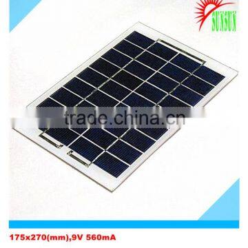 Small PET laminated 9V 560mA solar panel