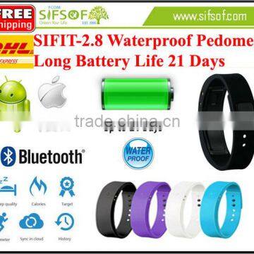 SIFIT-2.8 Wristband Pedometer, Trace your Steps, Steps Taken, Distance Travelled, Sleep quality, Battery Life up to 21 Days.