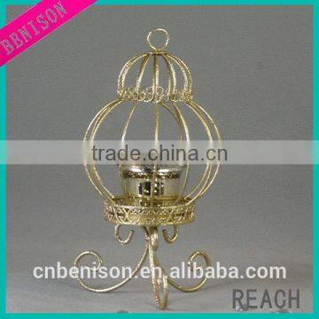 fashion gold home decorative metal birdcage candle holder BS568-1