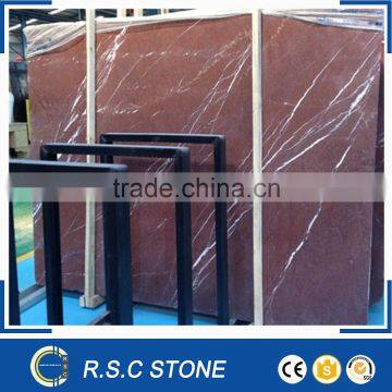 Natural red marble slab with natural vein