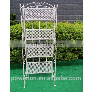 Nicely Classical Metal Vintage Wrought Iron 3 Tier Shelf For Home Decoration Patio Garden Shelf photo-3