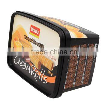 250g Cream Rolls Tubs With Lids,Food Grade Plastic Container Packaging Manufacturer photo-4