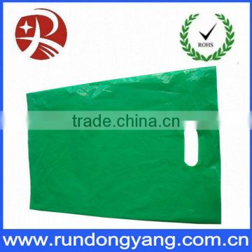 green die cut plastic handle bags