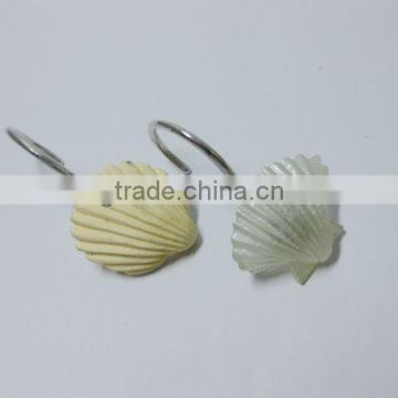 Sea shell resin decorative metal hooks for bathroom hanging