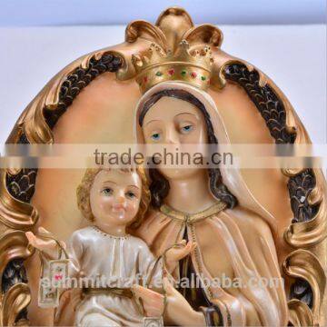 Wall Hanging Decoration Virgin Mary and Baby Jesus Statue photo-2