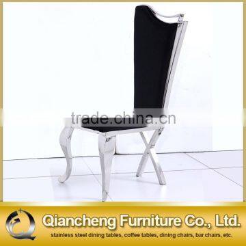 hot sale high black stainless steel dining chair banquet chair