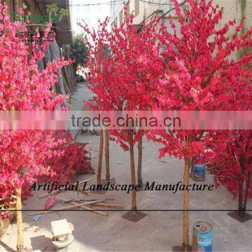 SJZJN 314 Hot Sale Landscaping Artificial/Fake Red Blossom Peach Tree Made in China Competitive Price photo-4