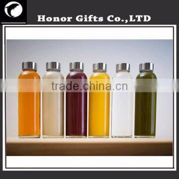 Factory Price Logo Custom Colorful Sleeves Wholesale Glass Water Bottle