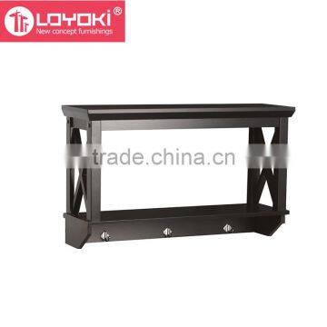 New Design DMF WOOD Floating Shelf Bathroom Towel Rack With Hook Glossy Painting Wall Shelf photo-4