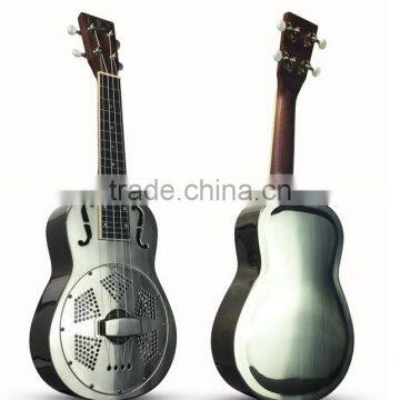 resonator ukulele with blues slide, copper alloy resonator ukulele, ukulele 23inch