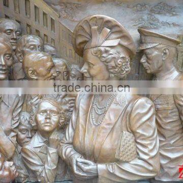 famous bronze wall relief sculpture with figures