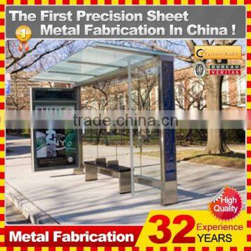 Steel Modern Bus Shelter Prices With Tempered Glass photo-2