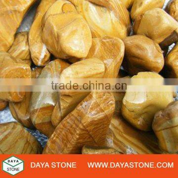 Yellow teakwood cobble paving stone