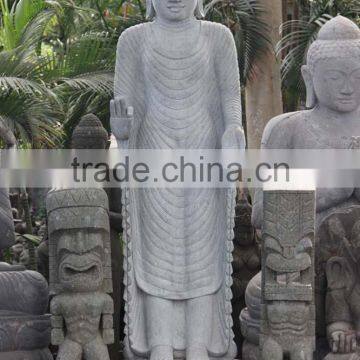 Modern garden decor white marble standing buddha statue