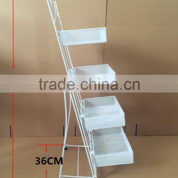 2016 Wholesale Pop-up White Metal Cosmetic Display Shelf photo-3