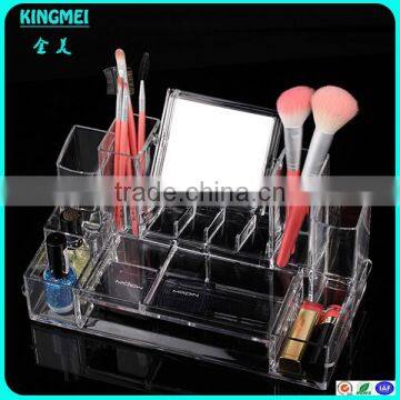 Stocked acrylic cosmetic makeup box storage organizer with mirror