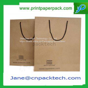 Custom Promotional Shopping Garment Fashion Packing Bags Carrier Gift Bag Kraft Paper Bag photo-2