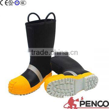 Fire Safety Boots Black Rubber Steel Toe Proteced Foot and Angle Flame Retardant Line Thread CE Rubber Safe Safety Products photo-4
