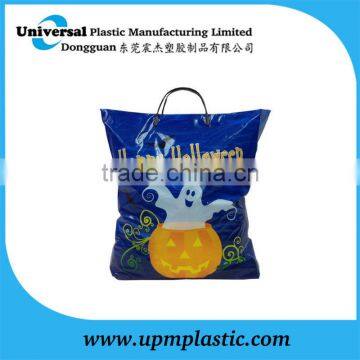 colorful brand plastic clip loop handle bag