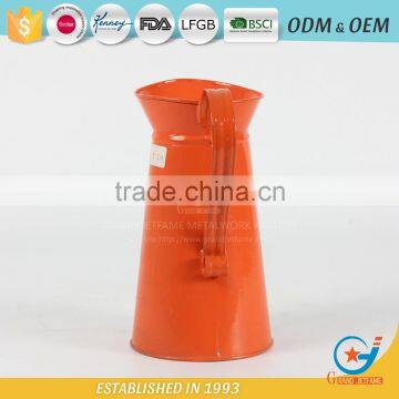 Homeware Galvanized Powder Coating Orange Water Metal Jugs With Handles Jug for Flower photo-2