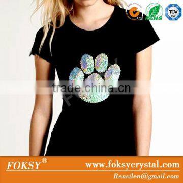 paw strass motifs , diamond rhinestone motif for Tshirt FOKSY