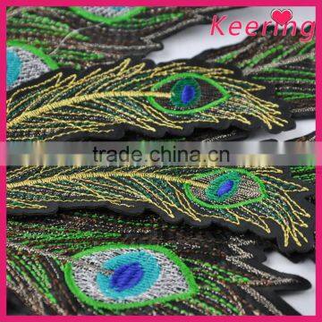 Fashion Peacock Feather Embroidery Patch for Decoration WEF-019 photo-5