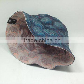 Wide Brim Printed Bucket Hat Custom Double Sided Hat Reversable Hat