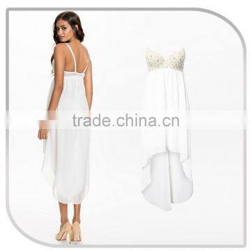 Xmas Snow White Lady Chiffon Casual Maxi Dress