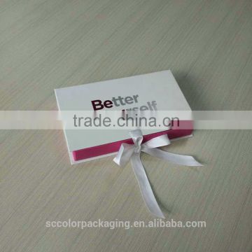 High Quality luxury beautiful custom logo Ribbon Magnet folding boxes