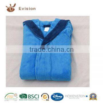 2016 NEW Microfiber Coral Fleece Kid's Bathrobe with Sky- Blue Color