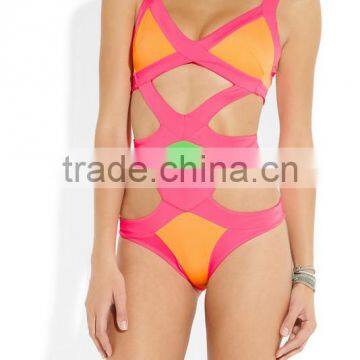 Patchwok High Quality Swimsuit 2015 New Sexy Women HL Bandage Swimwear