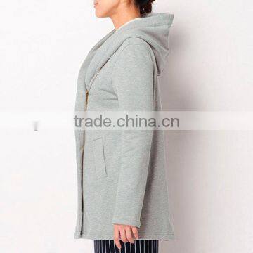 2016 Women Warm Fleece Fabric Full Zip Winter Coat With Hooded Knitted Women Cloth photo-3