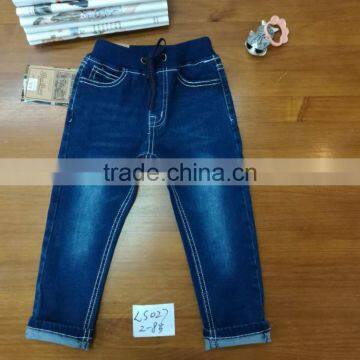 baby fashion custom-made style kid/children jeans elastic belt blue boys jeans